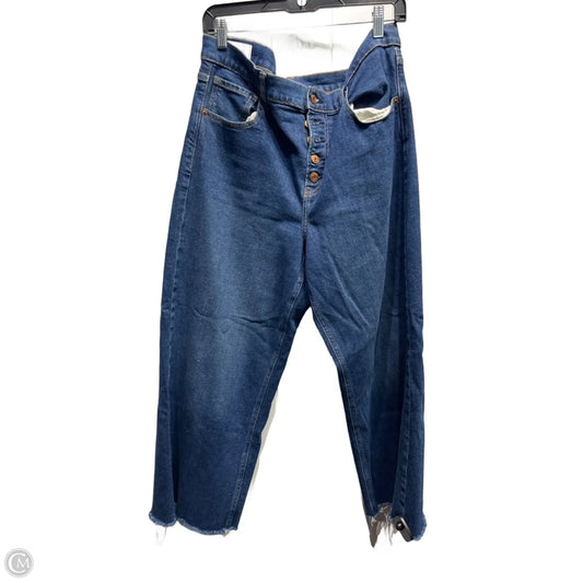 Jeans Wide Leg By Gap In Blue Denim, Size: 14