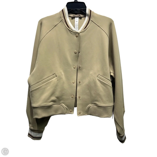 Athletic Jacket By Lululemon In Tan, Size: Xl