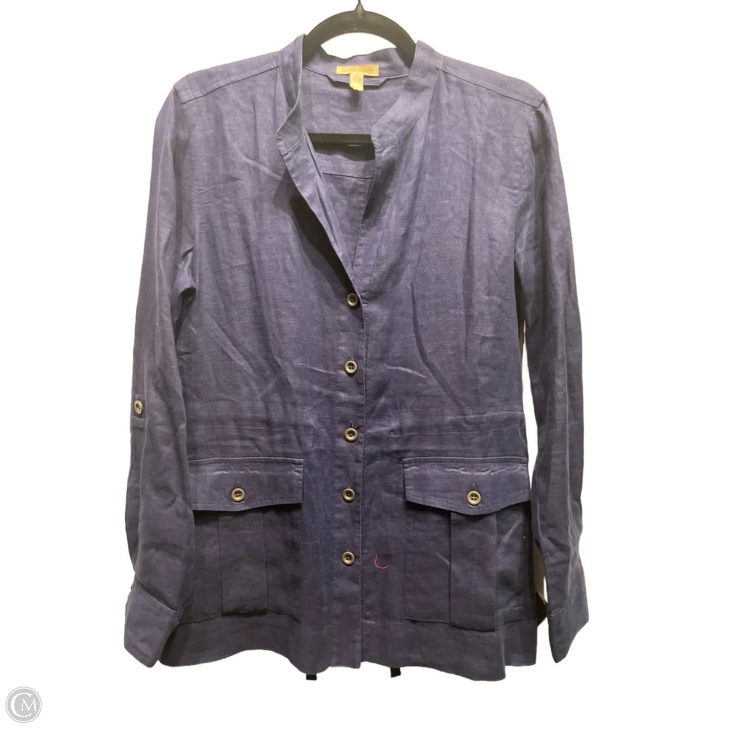 Top Long Sleeve By Eileen Fisher In Navy, Size: Xs