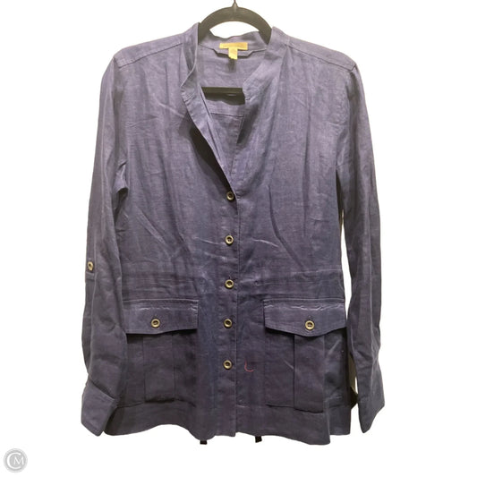 Top Long Sleeve By Eileen Fisher In Navy, Size: Xs