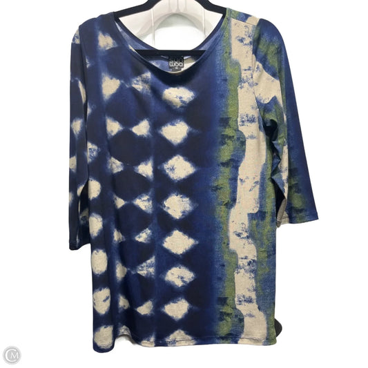 Top 3/4 Sleeve By Clara Sun Woo In Blue & Green, Size: Xs
