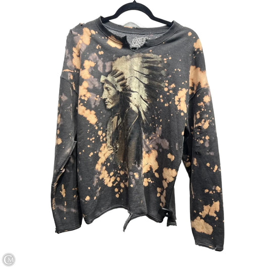 Top Long Sleeve By Clothes Mentor In Brown & Grey, Size: L