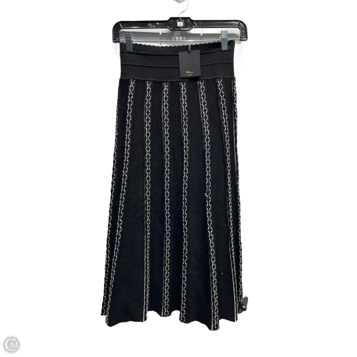 Skirt Midi By Milano In Black & White, Size: Xs