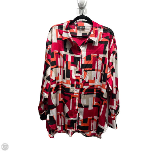 Top Long Sleeve Designer By Karl Lagerfeld In Orange & Pink, Size: Xl