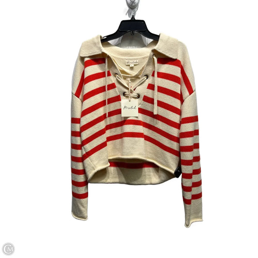 Sweater By Marled In Cream & Red, Size: L
