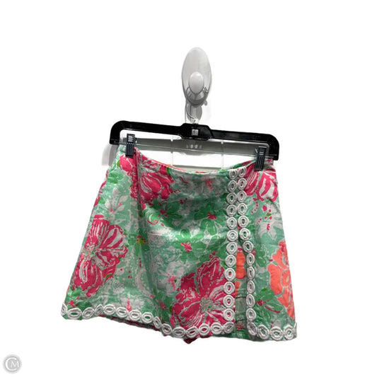 Skort Designer By Lilly Pulitzer In Green & Pink, Size: 4