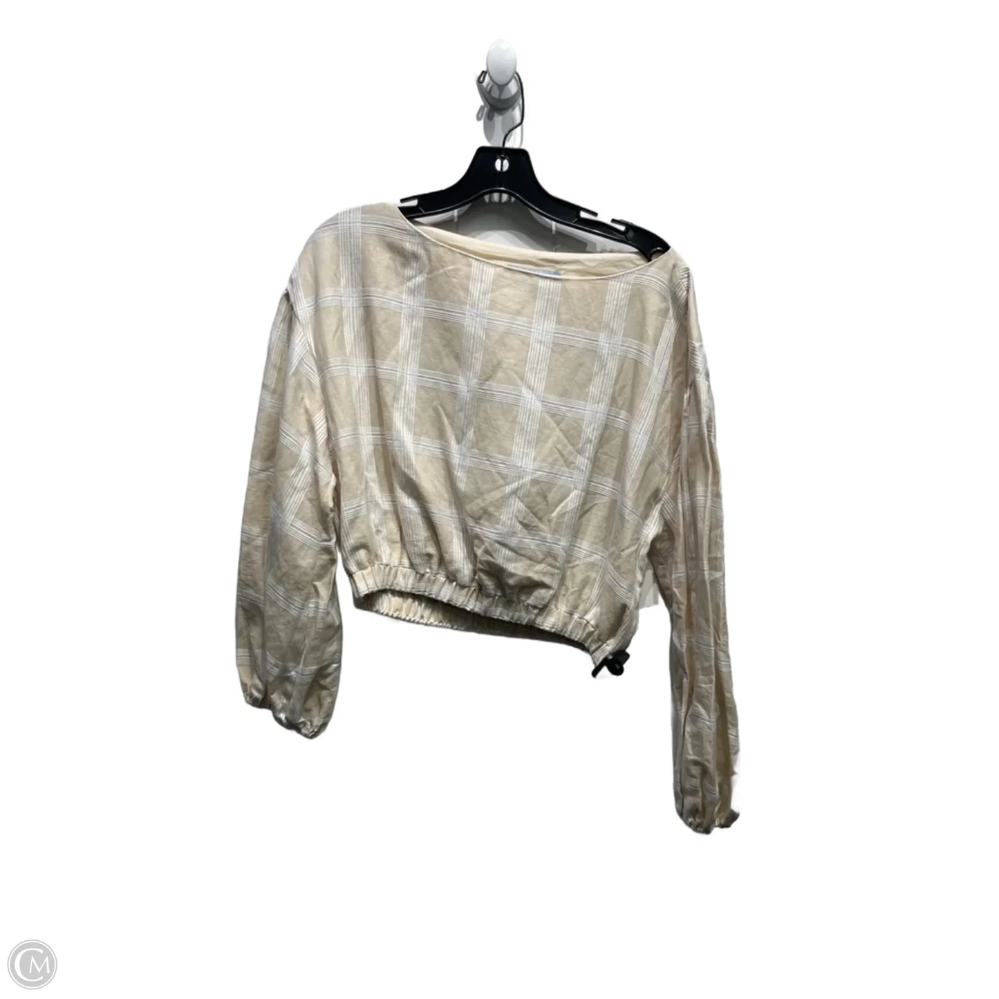 Top Long Sleeve By Antonio Melani In Tan & White, Size: M