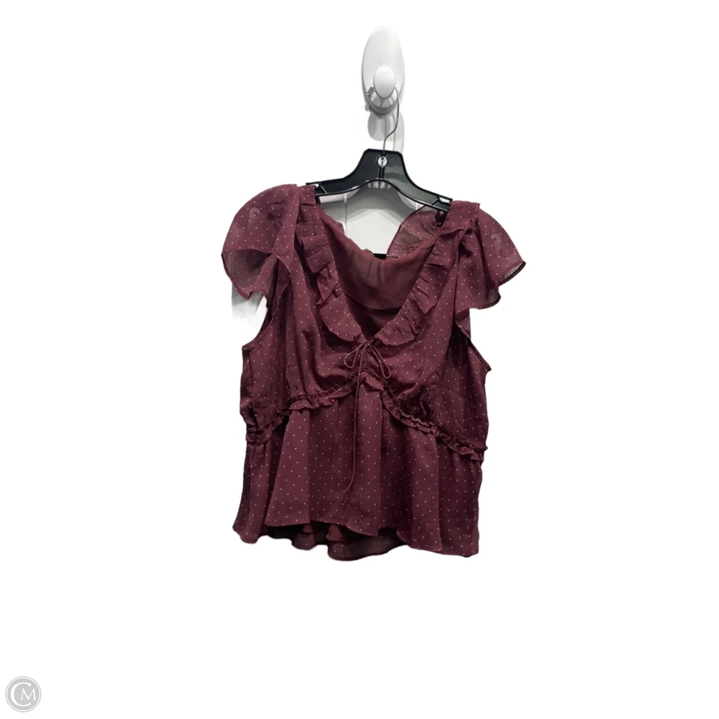 Top Short Sleeve By American Eagle In Maroon, Size: M