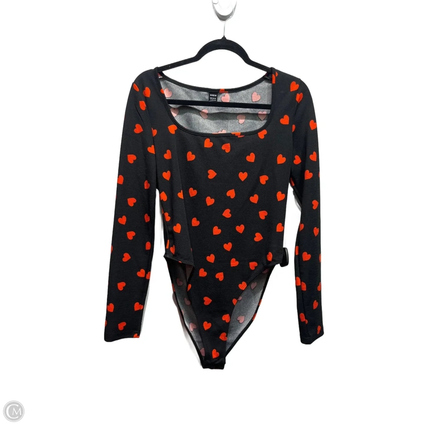 Top Long Sleeve By Shein In Black & Red, Size: L