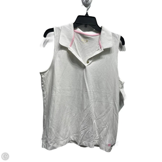 Top Sleeveless Designer By Lilly Pulitzer In White, Size: Xl