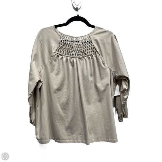 Top Long Sleeve By Chicos In Tan, Size: Xl