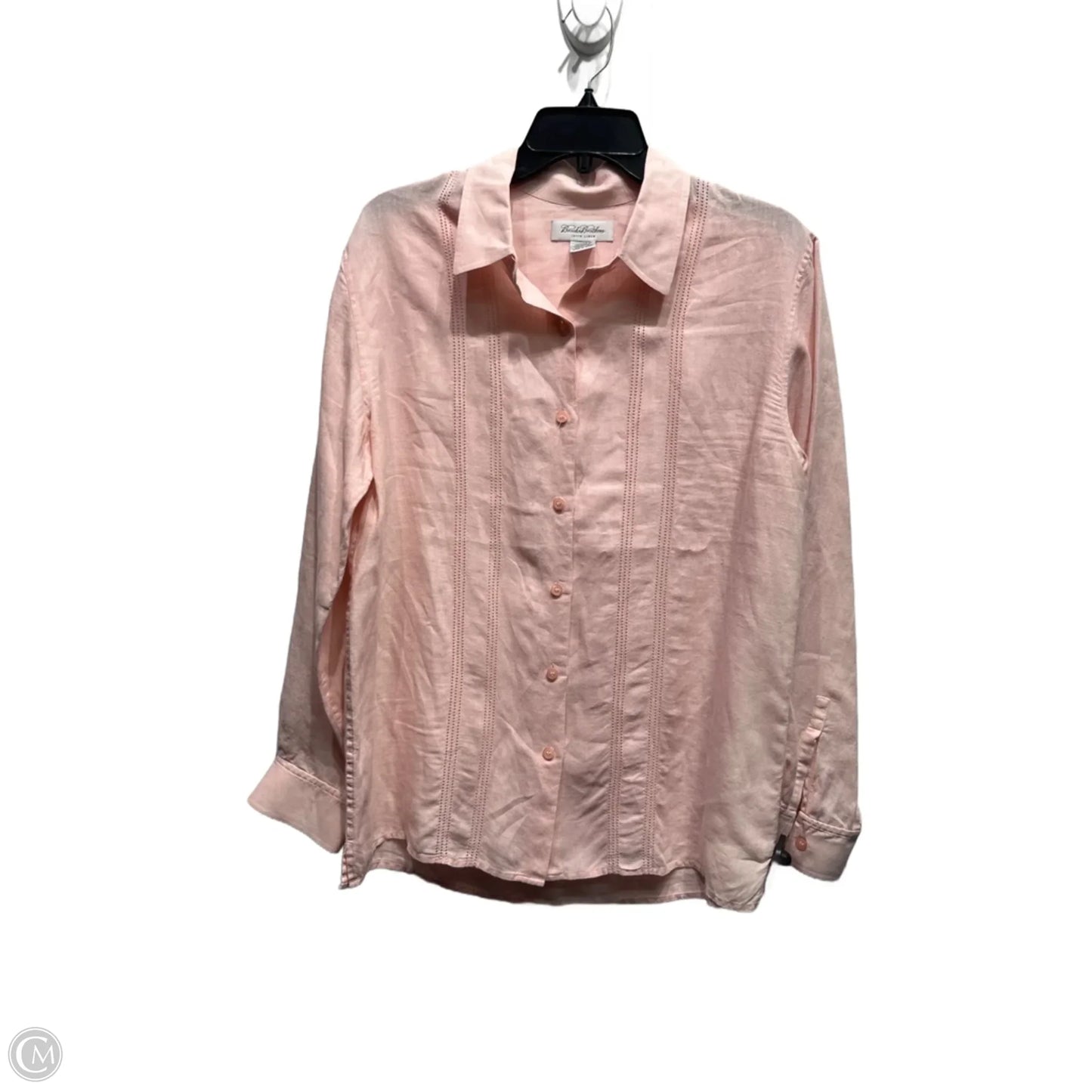 Top Long Sleeve By Brooks Brothers In Pink, Size: L