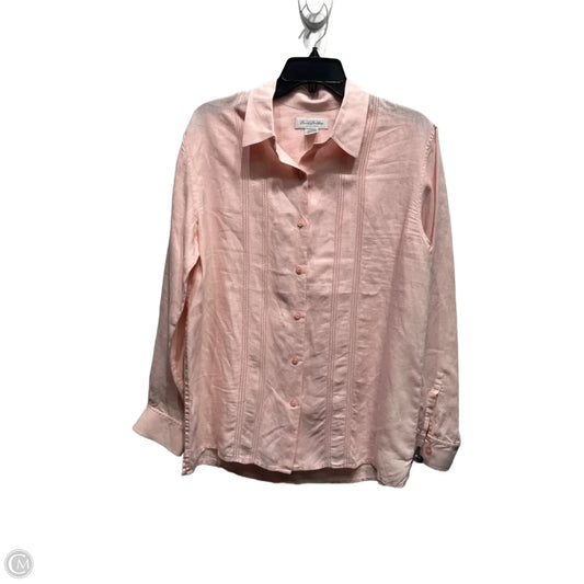 Top Long Sleeve By Brooks Brothers In Pink, Size: L