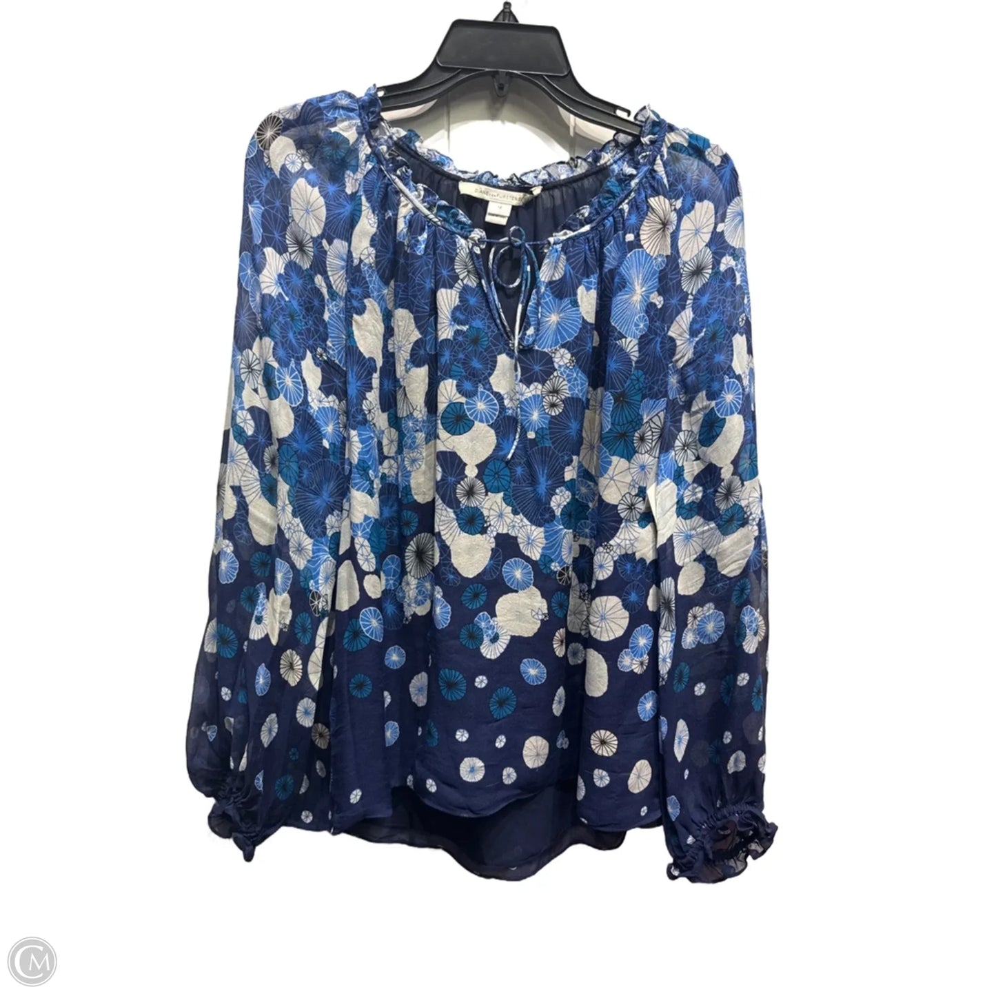 Top Long Sleeve By Diane Von Furstenberg In Blue, Size: 14