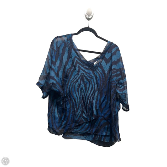 Blouse Short Sleeve By M Made In Italy In Blue, Size: Osfm