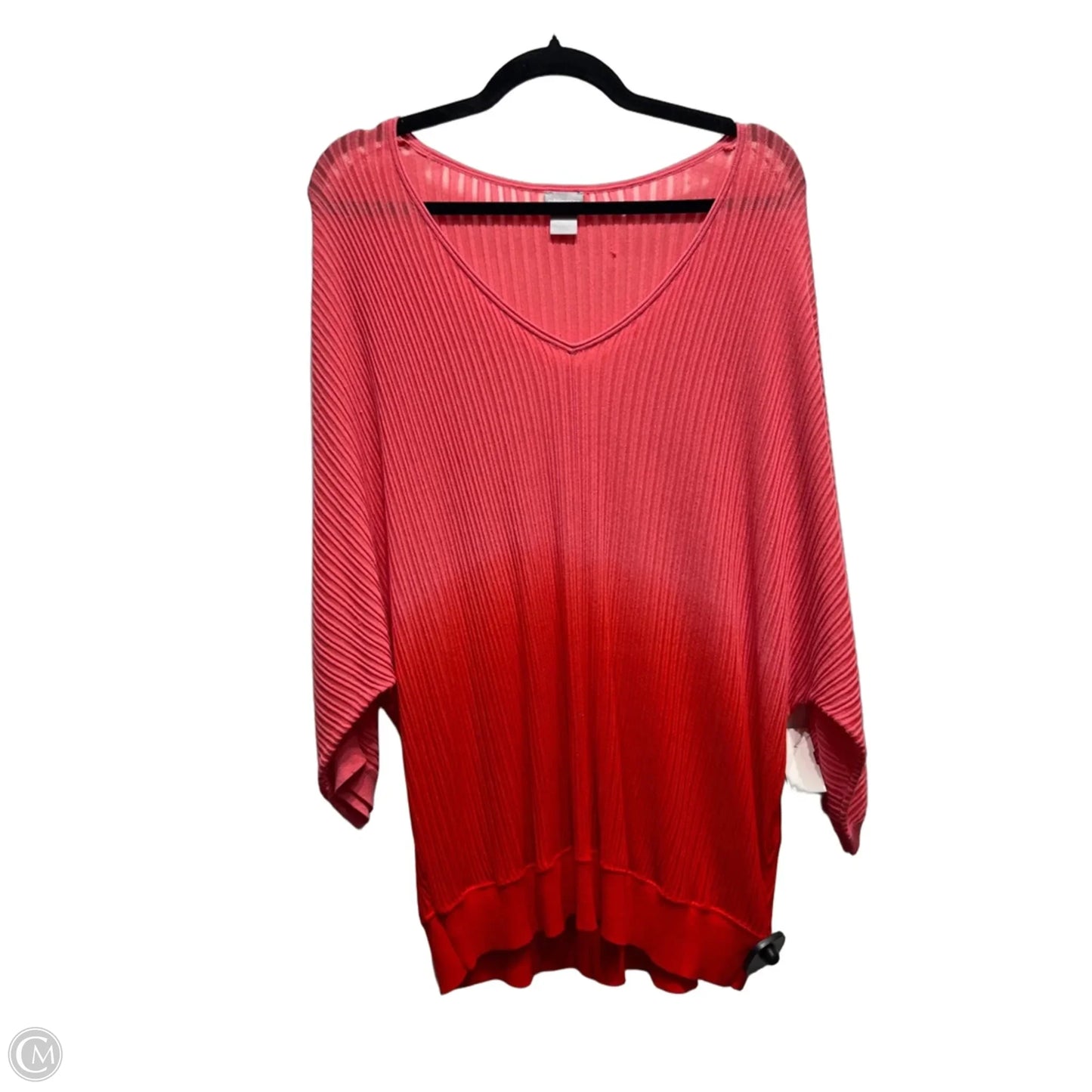 Top Short Sleeve By Chicos In Pink & Red, Size: L