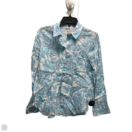 Top Long Sleeve Designer By Lilly Pulitzer In Blue & Purple, Size: S