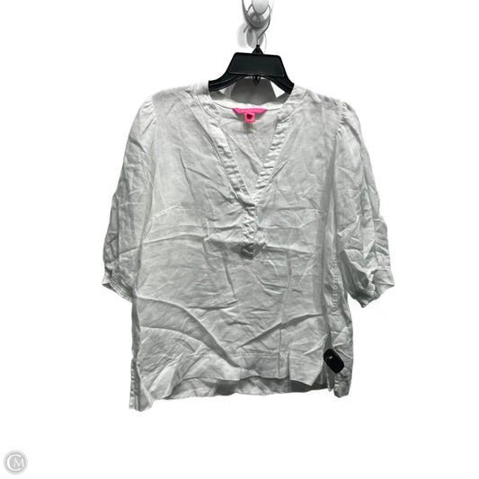 Top Short Sleeve Designer By Lilly Pulitzer In White, Size: M