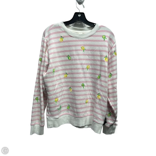 Top Long Sleeve Designer By Lilly Pulitzer In Pink & White, Size: S