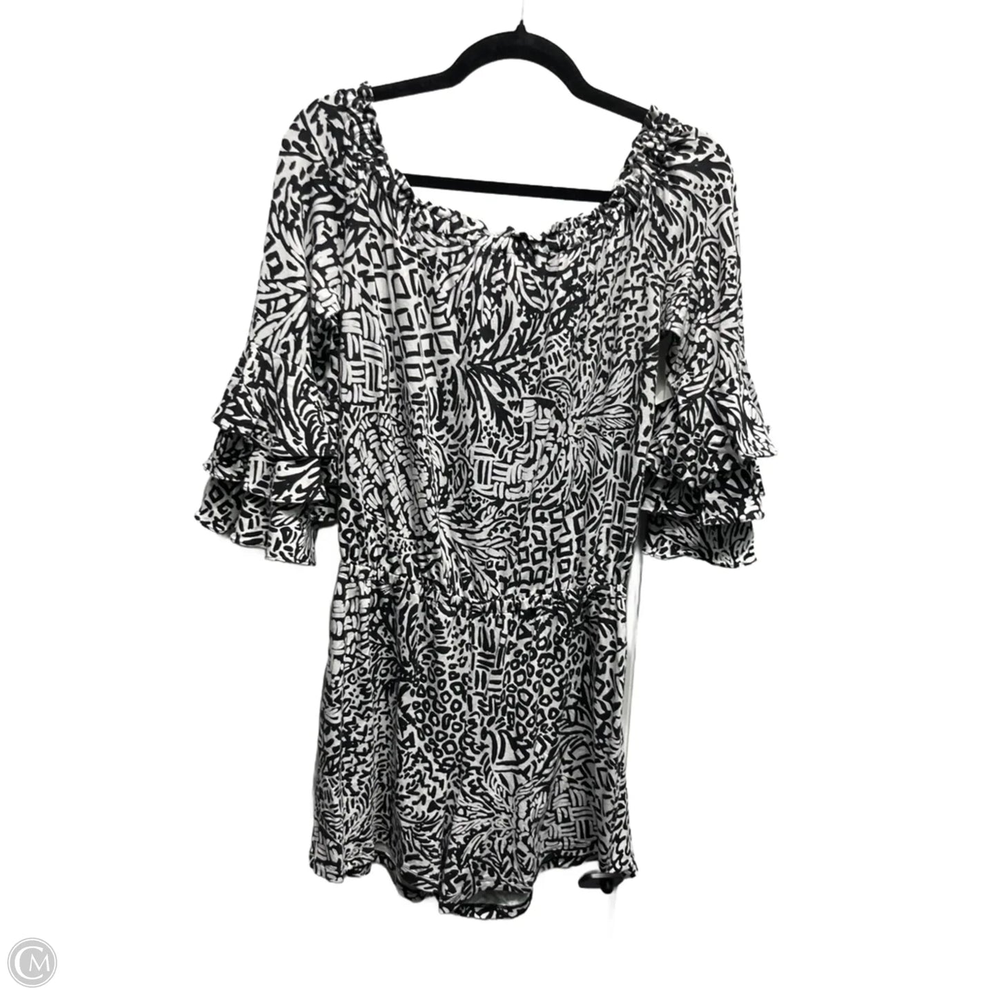 Romper Designer By Lilly Pulitzer In Black & White, Size: S