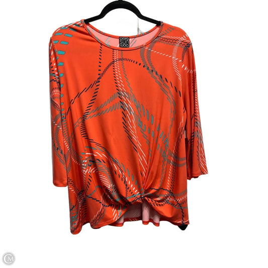 Top Long Sleeve By Clara Sun Woo In Orange, Size: Xl