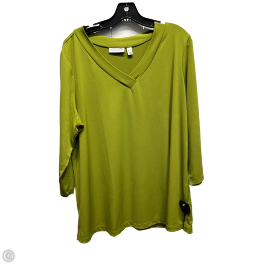Top Long Sleeve By Susan Graver In Green, Size: Xl