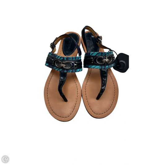 Sandals Designer By Coach In Blue & Green, Size: 7.5