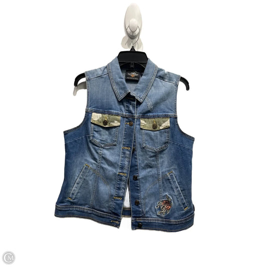 Vest Other By Harley Davidson In Blue Denim, Size: M