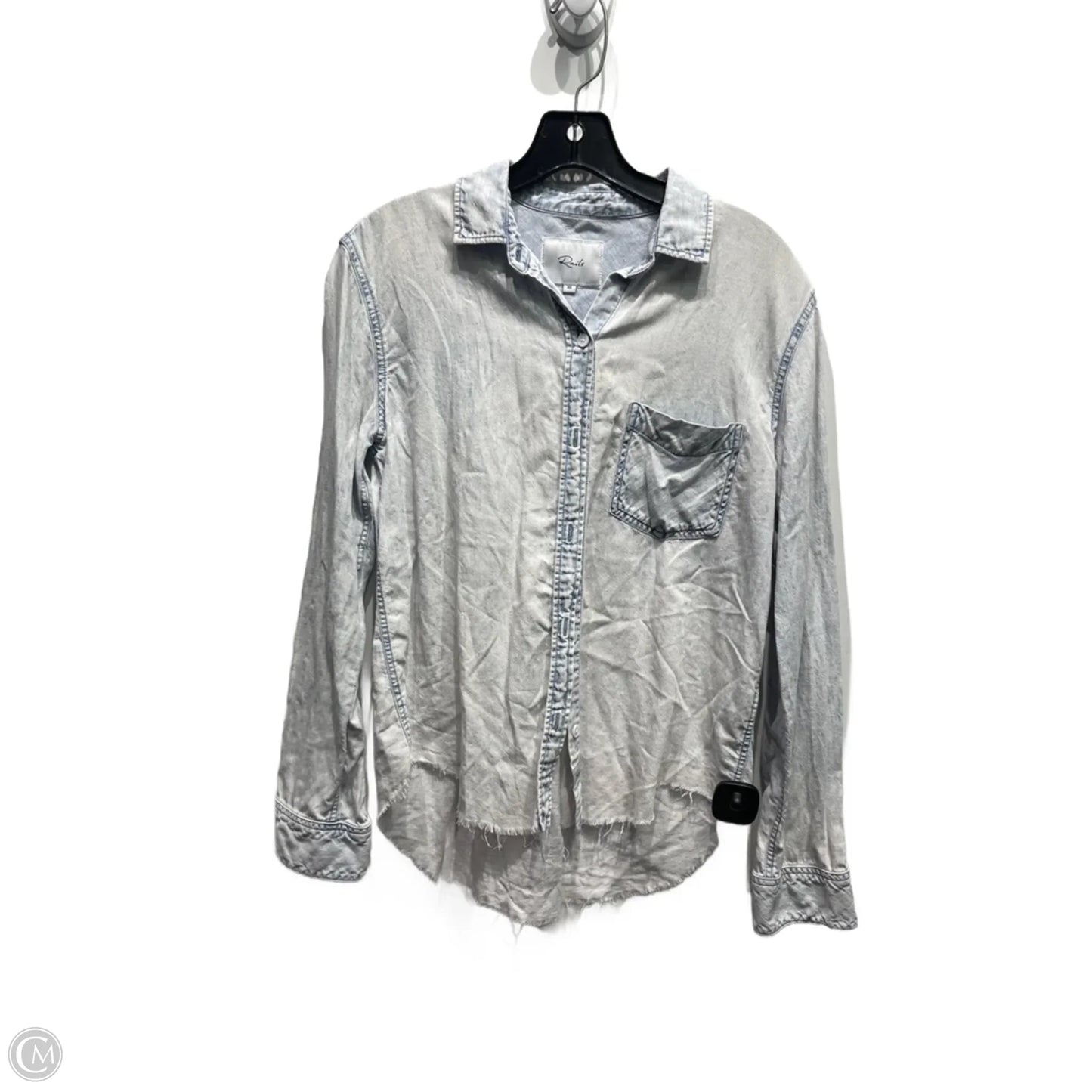 Top Long Sleeve By Rails In Blue Denim, Size: Xs