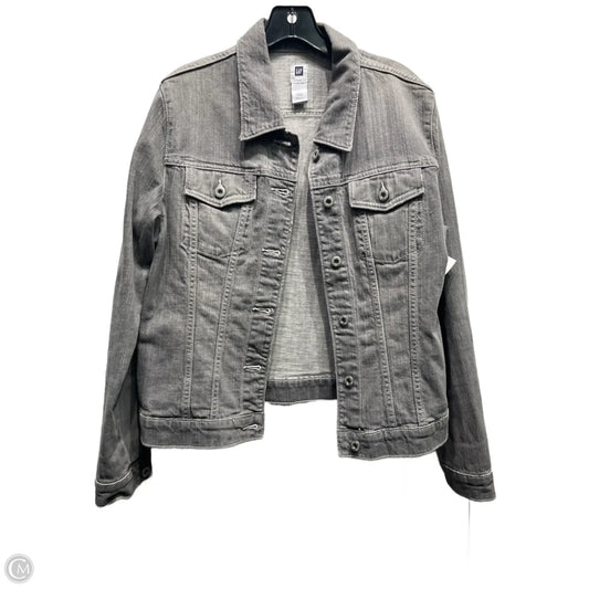 Jacket Denim By Gap In Grey Denim, Size: L