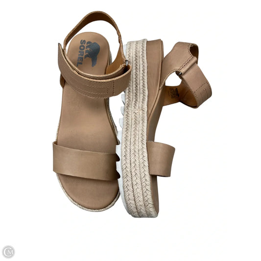 Sandals Heels Platform By Sorel In Tan, Size: 8