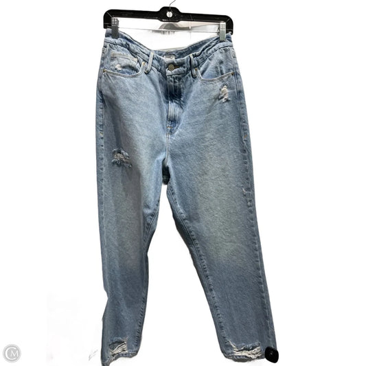Jeans Straight By Good American In Blue Denim, Size: 12