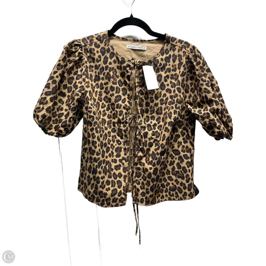 Top Short Sleeve By Abercrombie And Fitch In Animal Print, Size: S