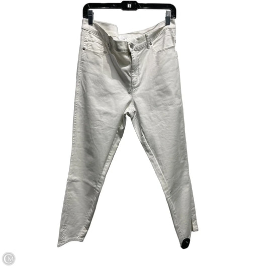 Jeans Straight By Loft In White Denim, Size: 12