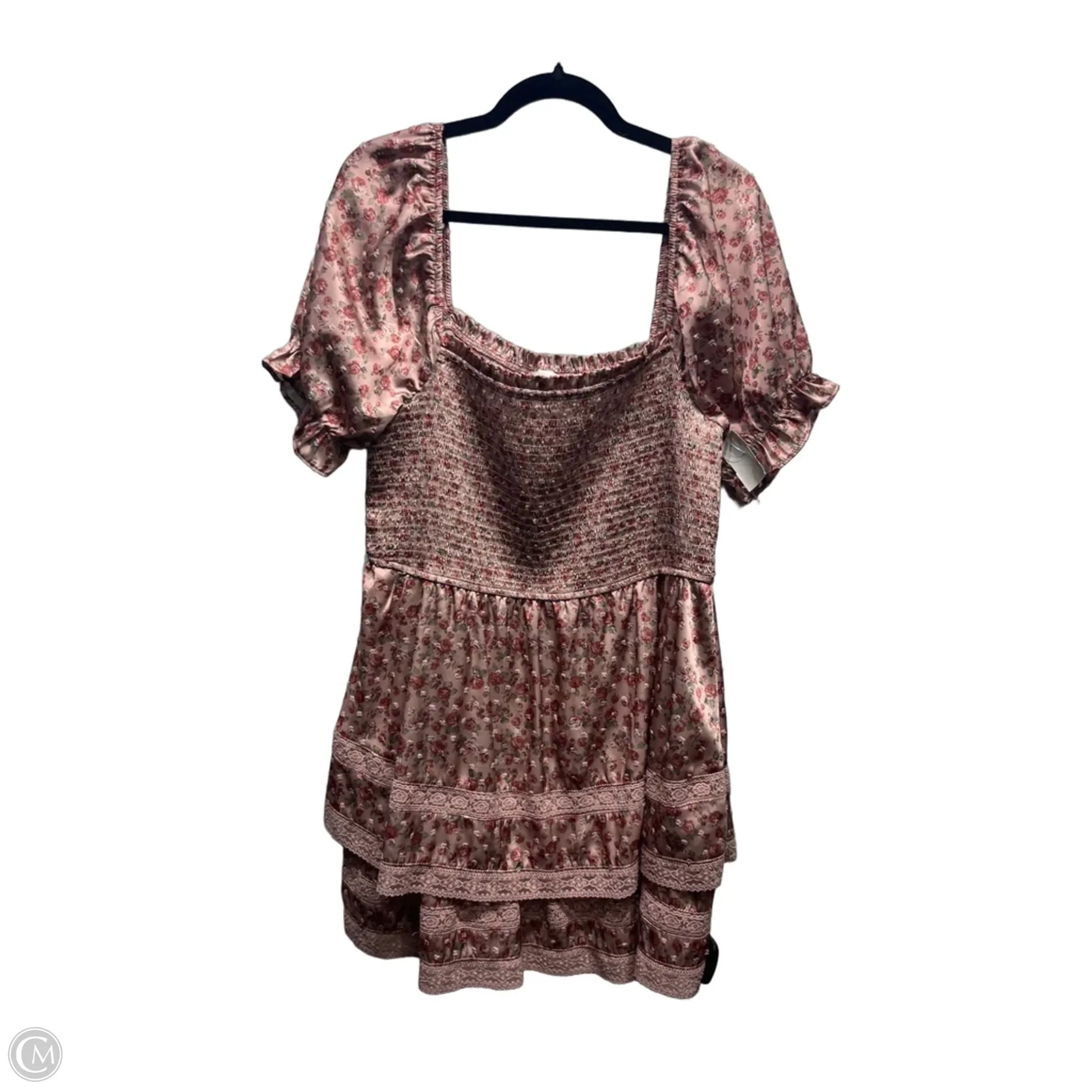 Dress Casual Short By Arula In Green & Pink, Size: Xl Dress Casual Short By Arula In Green & Pink, Size: Xl