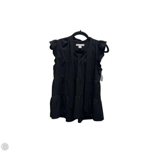 Top Short Sleeve By Monteau In Black, Size: M