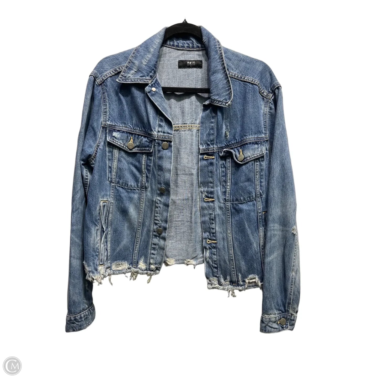 Jacket Denim By Able In Blue Denim, Size: S