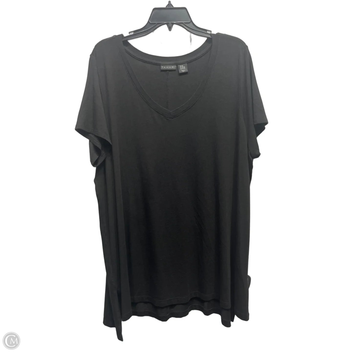 Top Short Sleeve Basic By Tahari In Black, Size: 2x