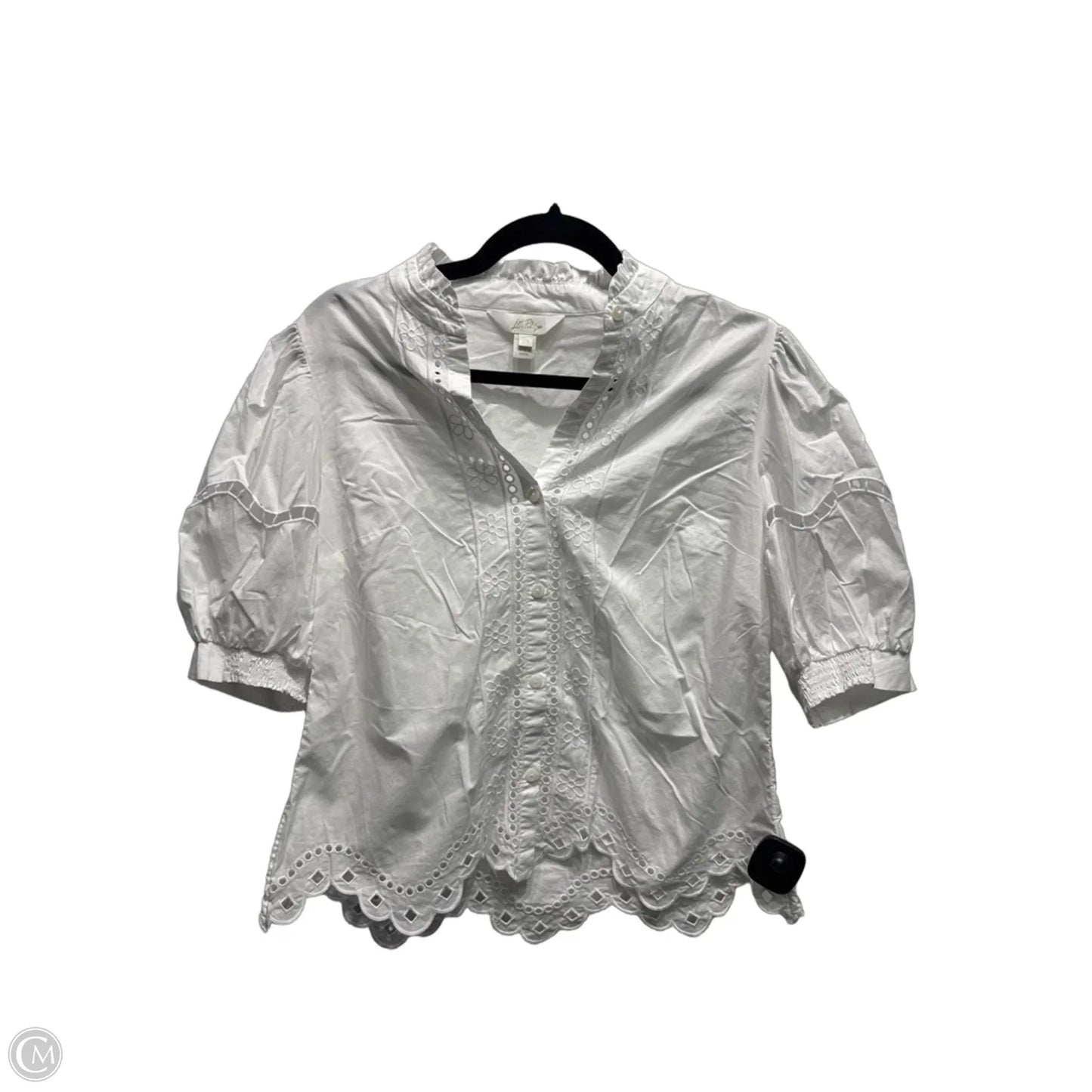 Top Short Sleeve Designer By Lilly Pulitzer In White, Size: Xs