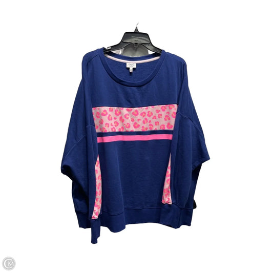Sweatshirt Crewneck By Crown And Ivy In Navy, Size: 2x