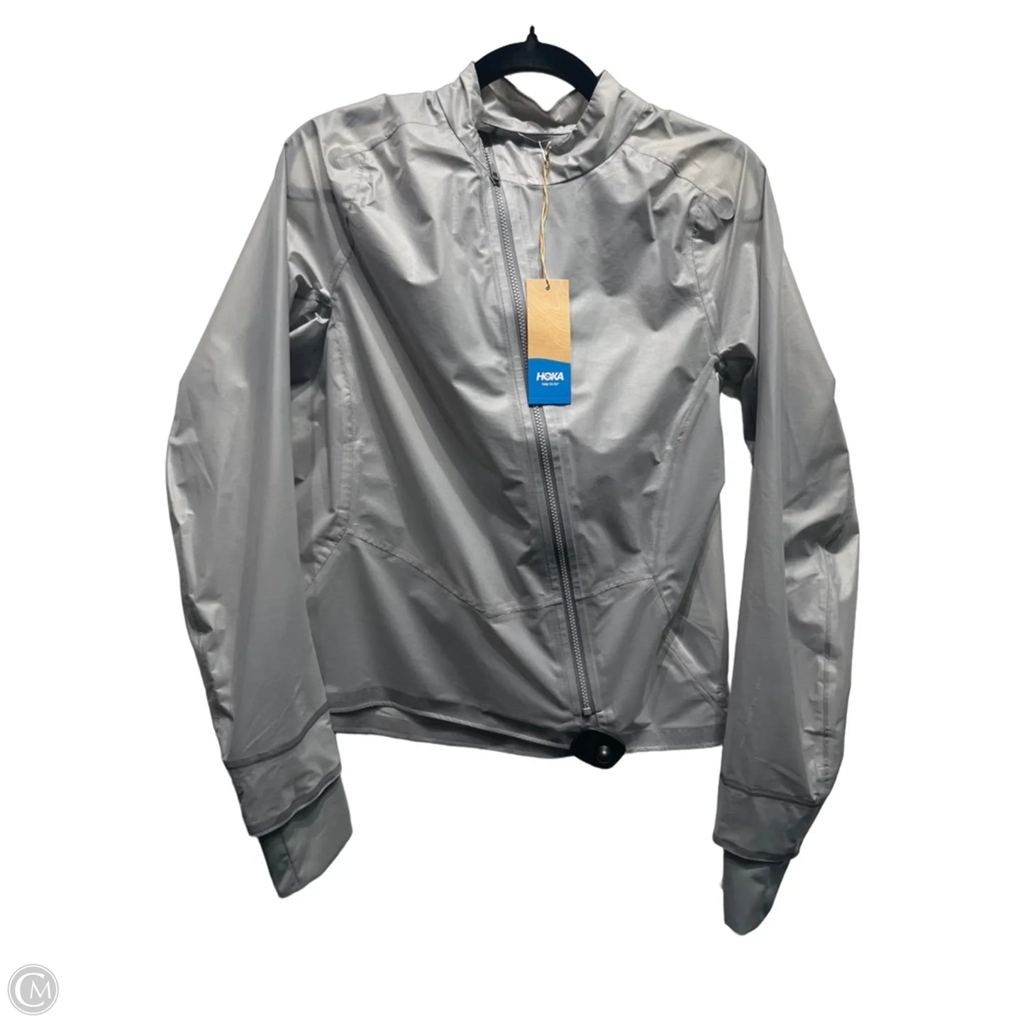 Athletic Jacket By Hoka In Grey, Size: S