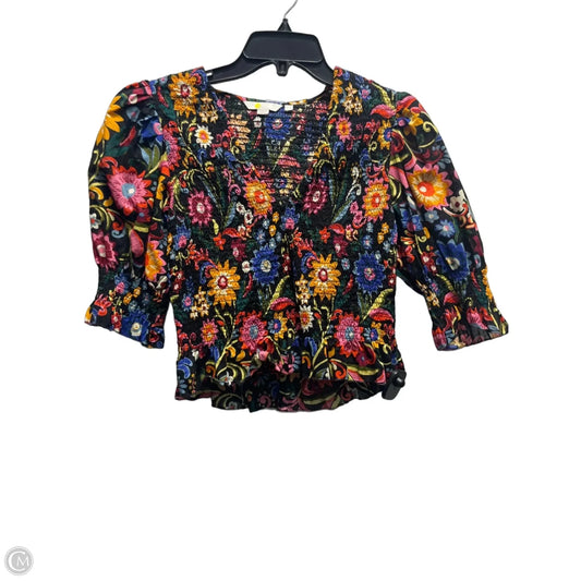 Top Short Sleeve By Boden In Black & Pink, Size: M