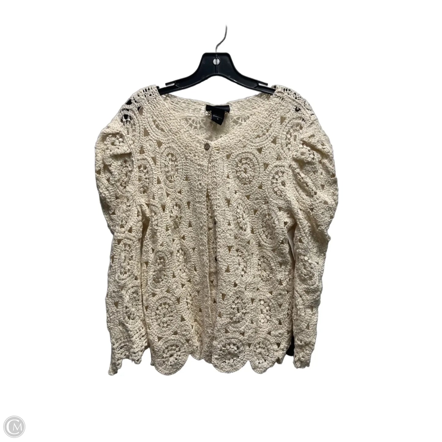 Sweater Cardigan By Clothes Mentor In Cream, Size: M