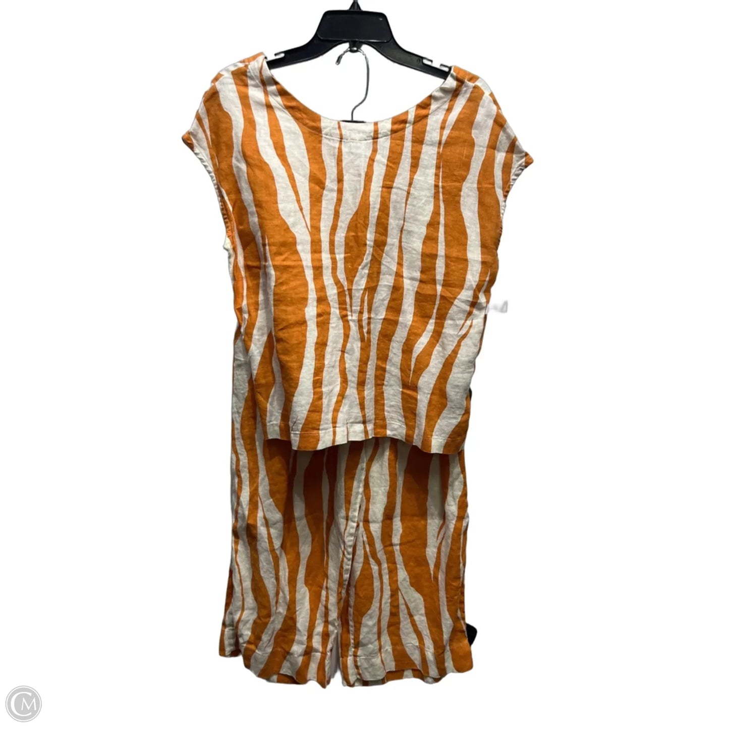 Pants Set 2pc By Rachel Zoe In Orange & White, Size: M