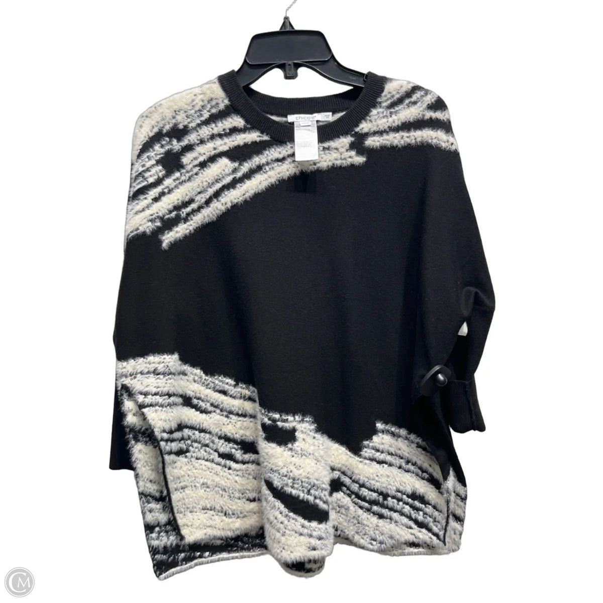 Sweater By Chicos In Black & White, Size: Xs