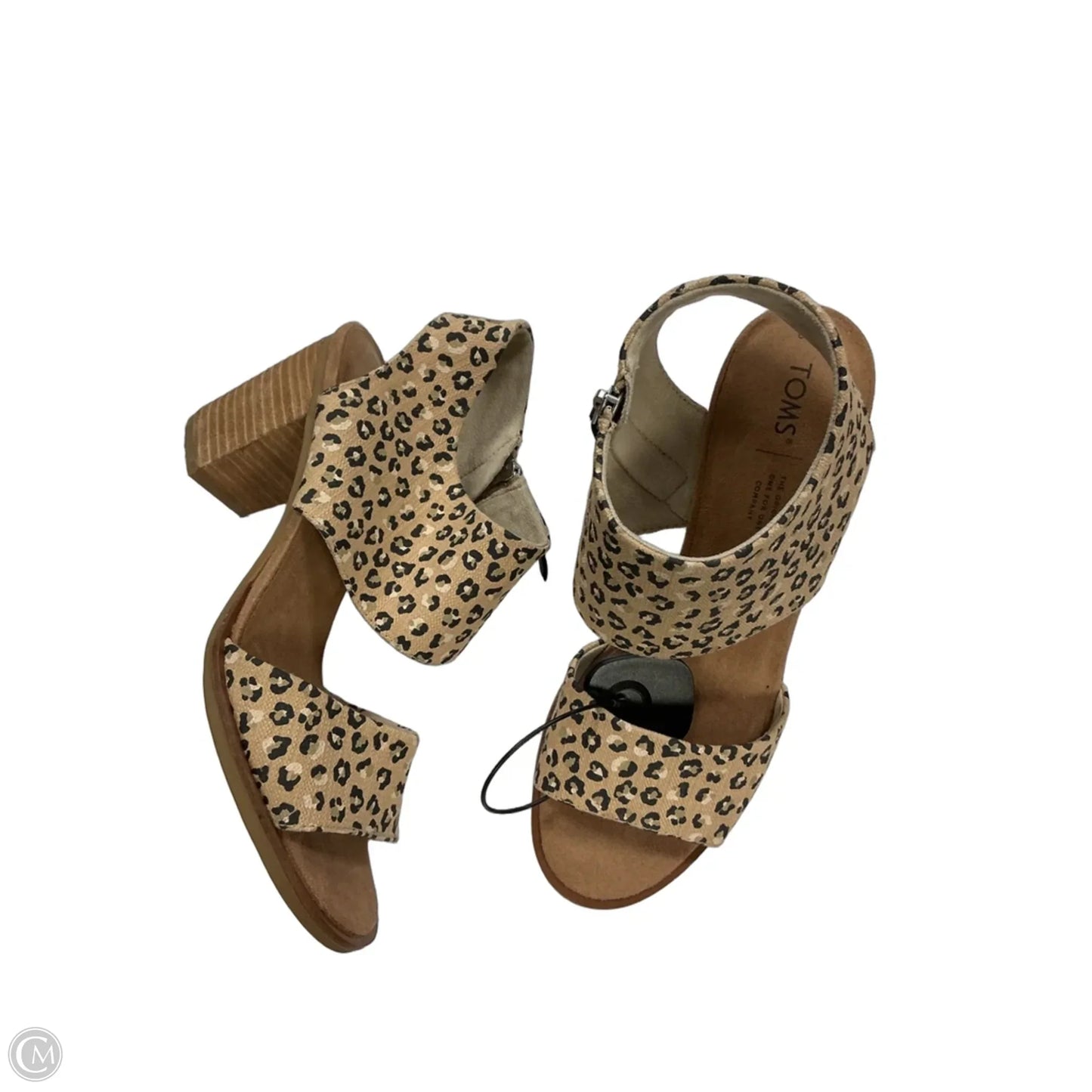 Sandals Heels Block By Toms In Black & Cream, Size: 9