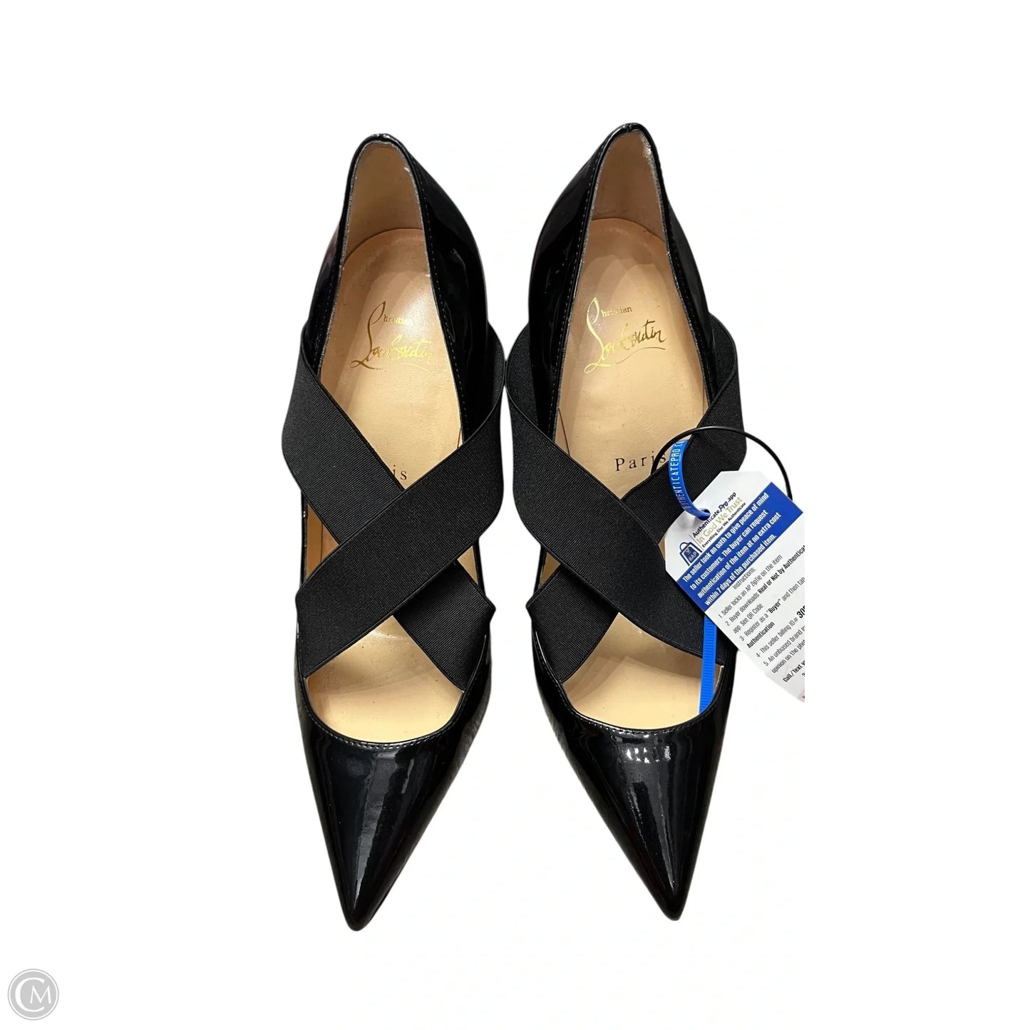 Shoes Luxury Designer By Christian Louboutin In Black, Size: 8.5