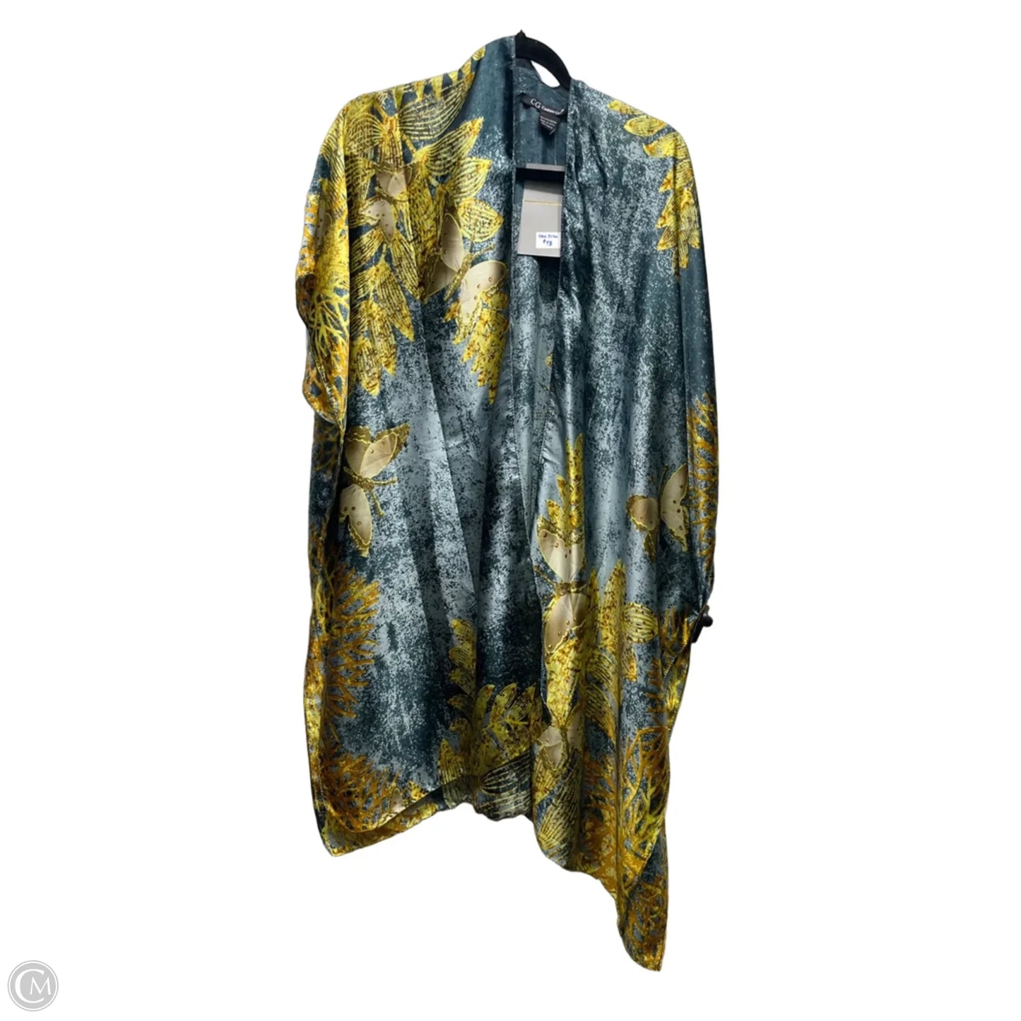 Kimono By Clothes Mentor In Green & Yellow, Size: Osfm