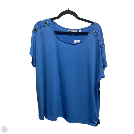 Top Short Sleeve By Notations In Blue, Size: Xl
