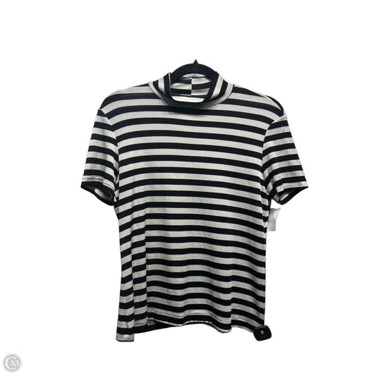 Top Short Sleeve By marcy allan  In Black & White, Size: Xl